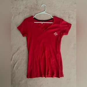 Tommy Hilfiger Red V Neck Top, small